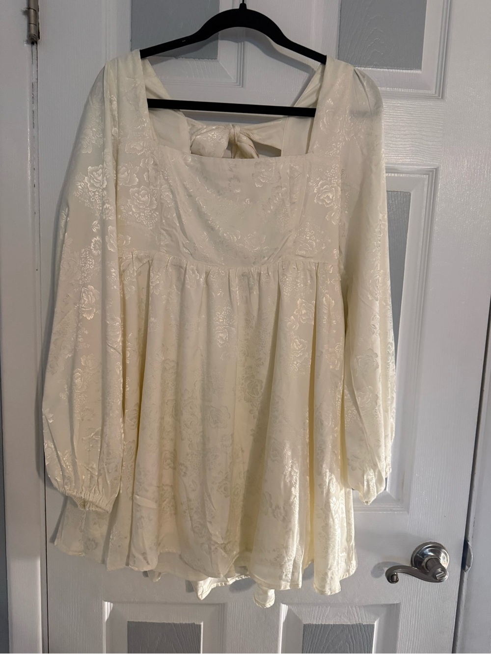 Altar’d State Ivory Floral Jacquard Embossed Mini Dress - Picture 2 of 4